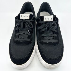 KIZIK Prague Black Canvas Leather Lace Up Hands Free Slip On Sneaker Mens 13